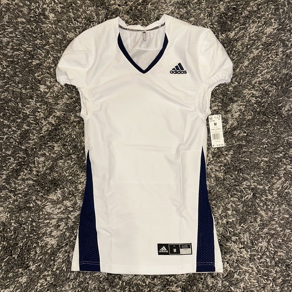 New ADIDAS Practice Woven Football Jersey in White-Team / Navy Blue - Picture 1 of 9